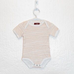 Milkbarn Orange and White Striped Baby Bodysuit | 3-6 Months